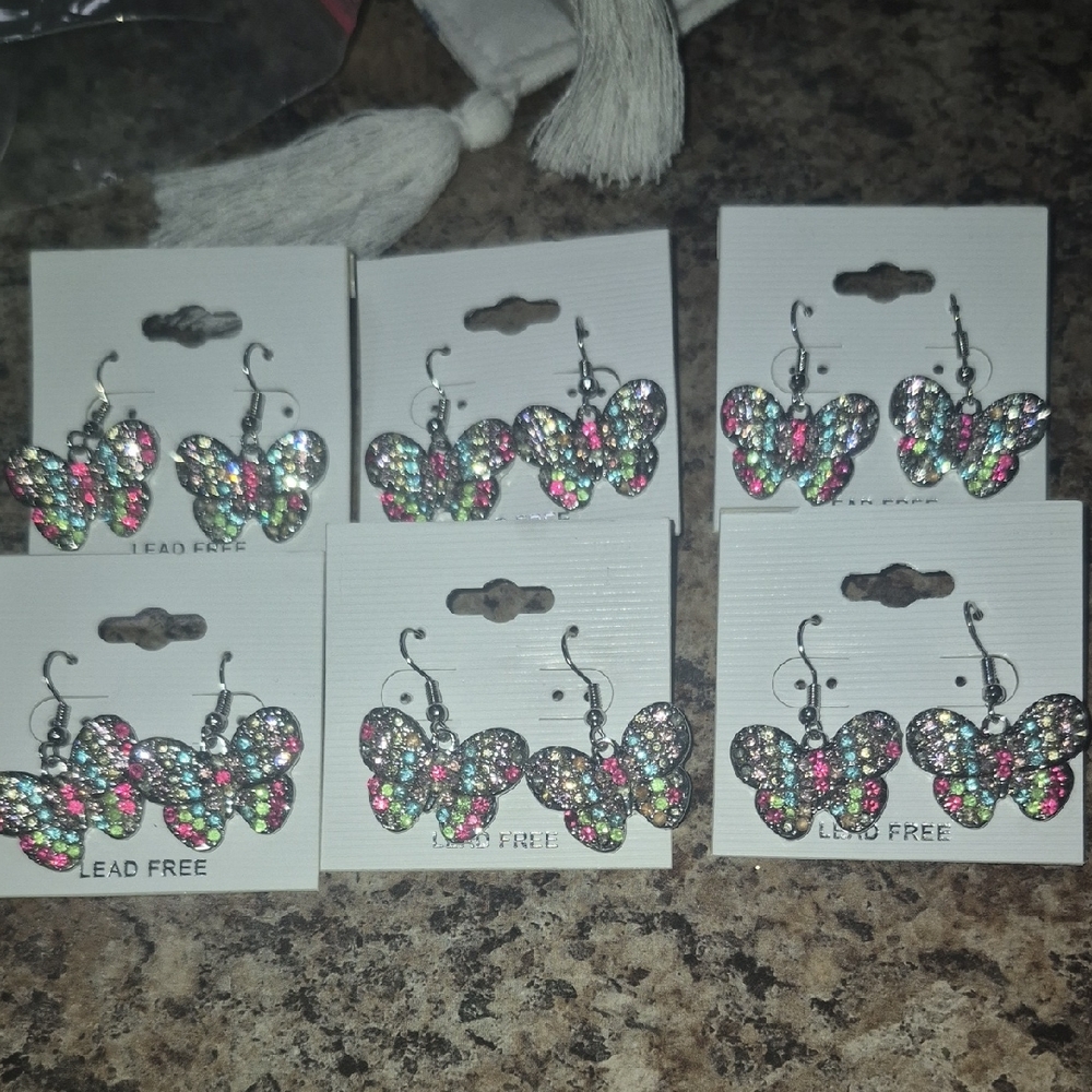 Colorful Butterfly Earrings Set